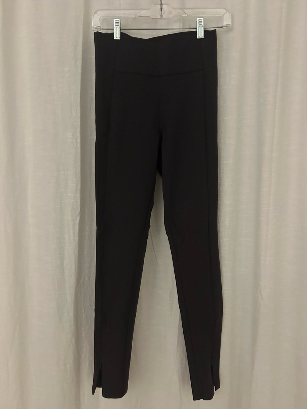 High-Waist Dark Gray Slim Ponte Pants